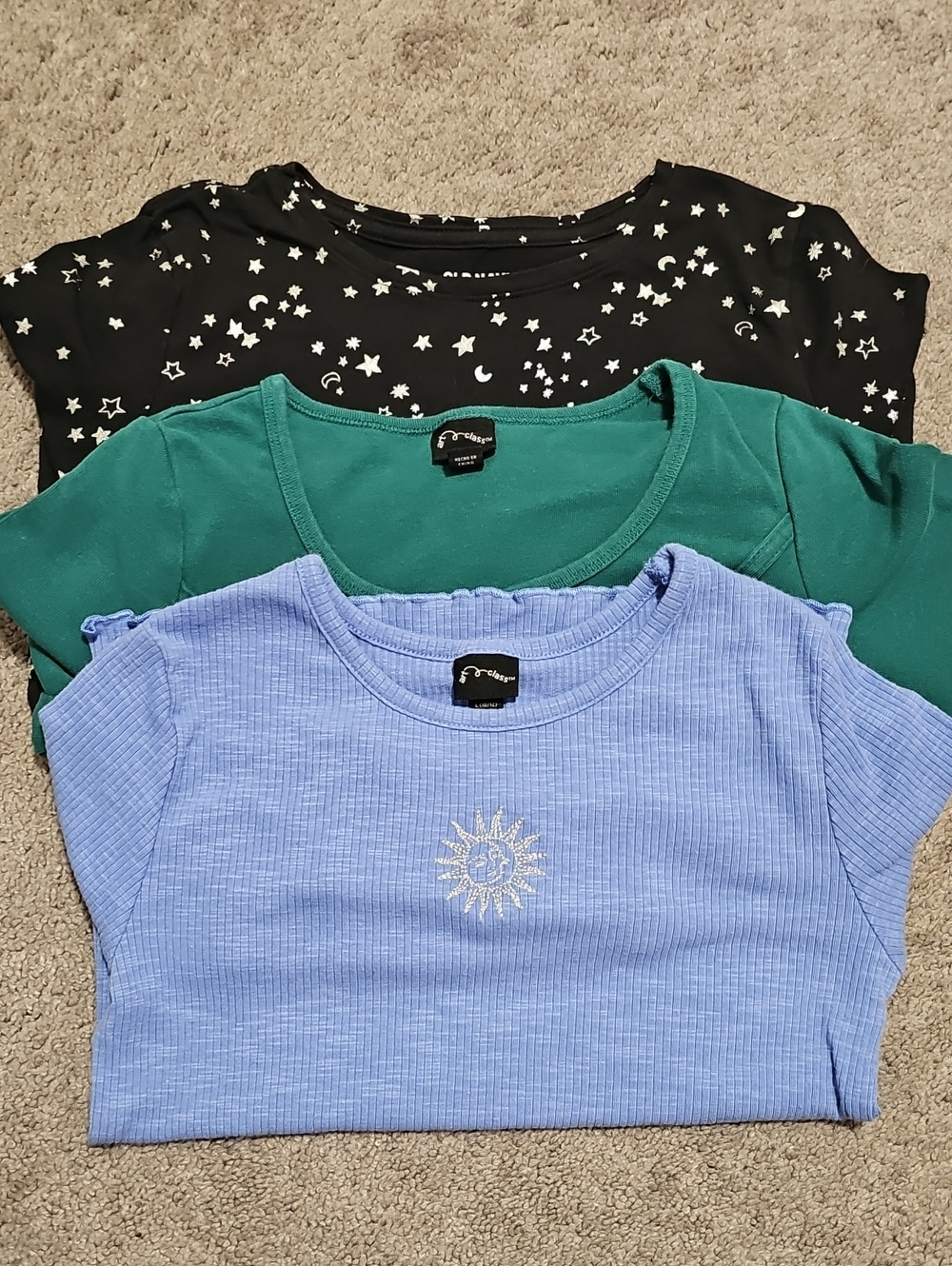 Art Class/Old Navy Long Sleeved T-shirts Girls 10-12 Black/Green/Blue